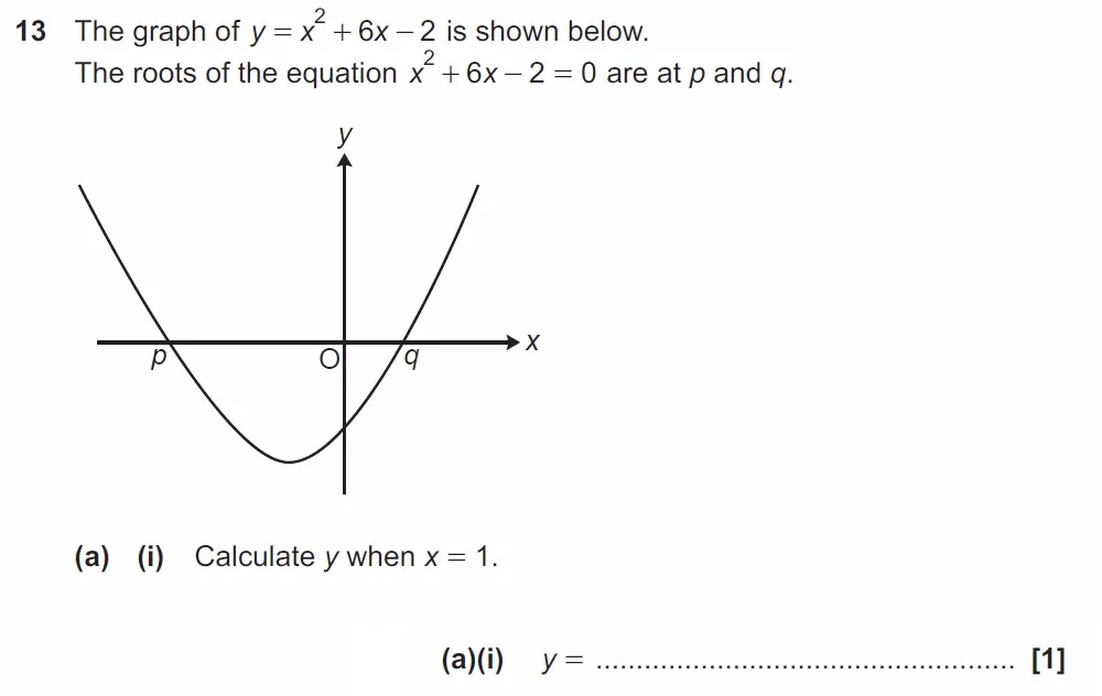 Question 13(a)(i) - GCSE OCR Higher Maths Past Paper 5 (Non-Calculator) - June 2022