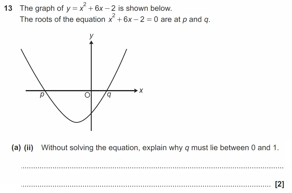 Question 13(a)(ii) - GCSE OCR Higher Maths Past Paper 5 (Non-Calculator) - June 2022