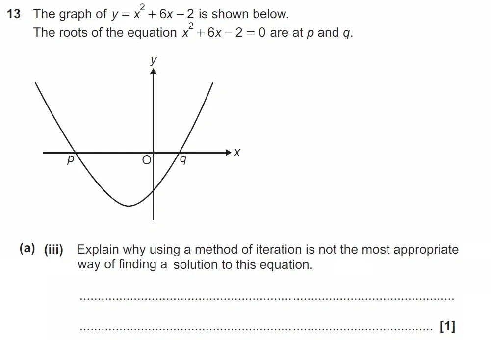 Question 13(a)(iii) - GCSE OCR Higher Maths Past Paper 5 (Non-Calculator) - June 2022