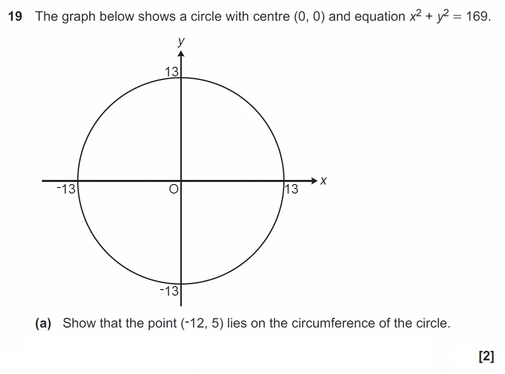 Question 19(a) - GCSE OCR Higher Maths Past Paper 5 (Non-Calculator) - June 2022