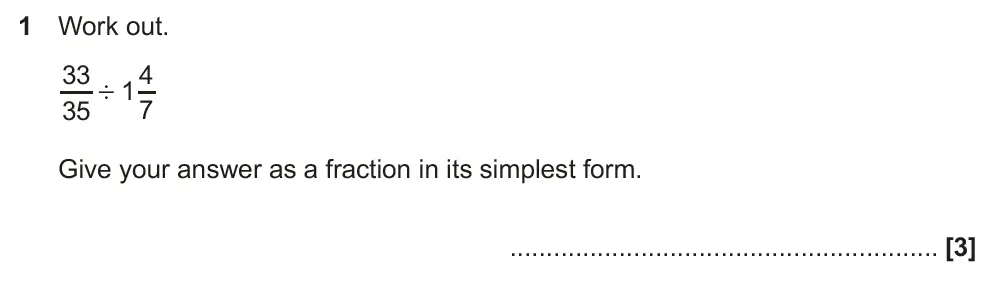 Question 01 - GCSE OCR Higher Maths Past Paper 5 (Non-Calculator) - June 2023