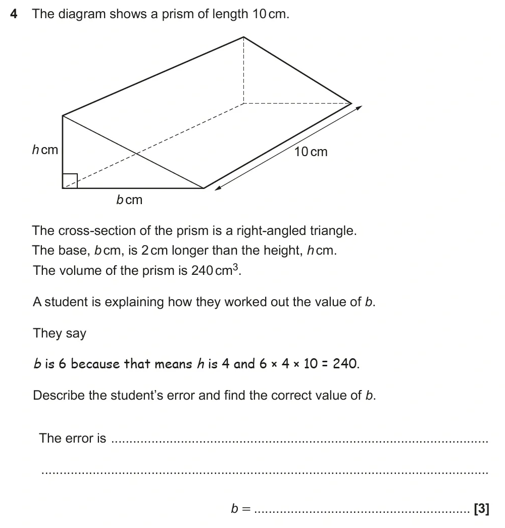 Question 04 - GCSE OCR Higher Maths Past Paper 5 (Non-Calculator) - June 2023