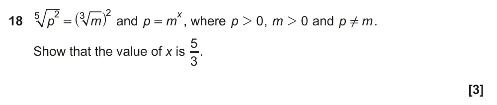 Question 18 - GCSE OCR Higher Maths Past Paper 5 (Non-Calculator) - June 2023