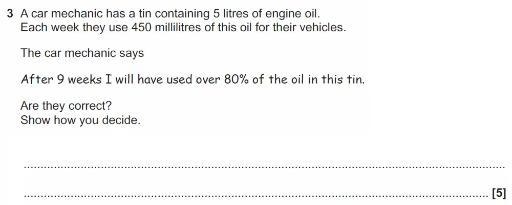 Question 3 - GCSE OCR Higher Maths Past Paper 5 (Non-Calculator) - November 2021