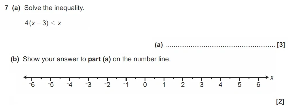 Question 7(a,b) - GCSE OCR Higher Maths Past Paper 5 (Non-Calculator) - November 2021