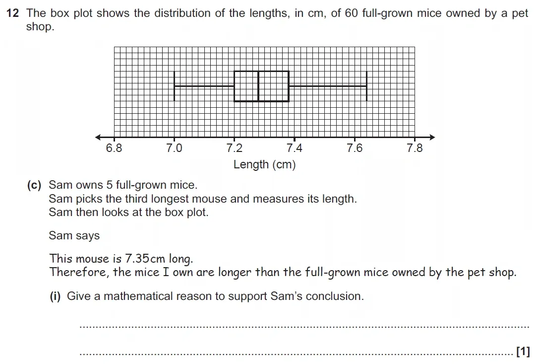 Question 12(c)(i) - GCSE OCR Higher Maths Past Paper 5 (Non-Calculator) - November 2021