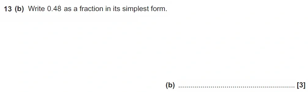 Question 13(b) - GCSE OCR Higher Maths Past Paper 5 (Non-Calculator) - November 2021