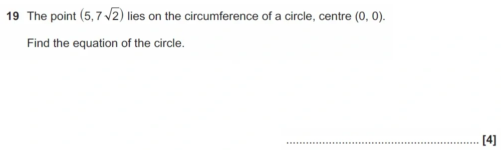 Question 19 - GCSE OCR Higher Maths Past Paper 5 (Non-Calculator) - November 2021