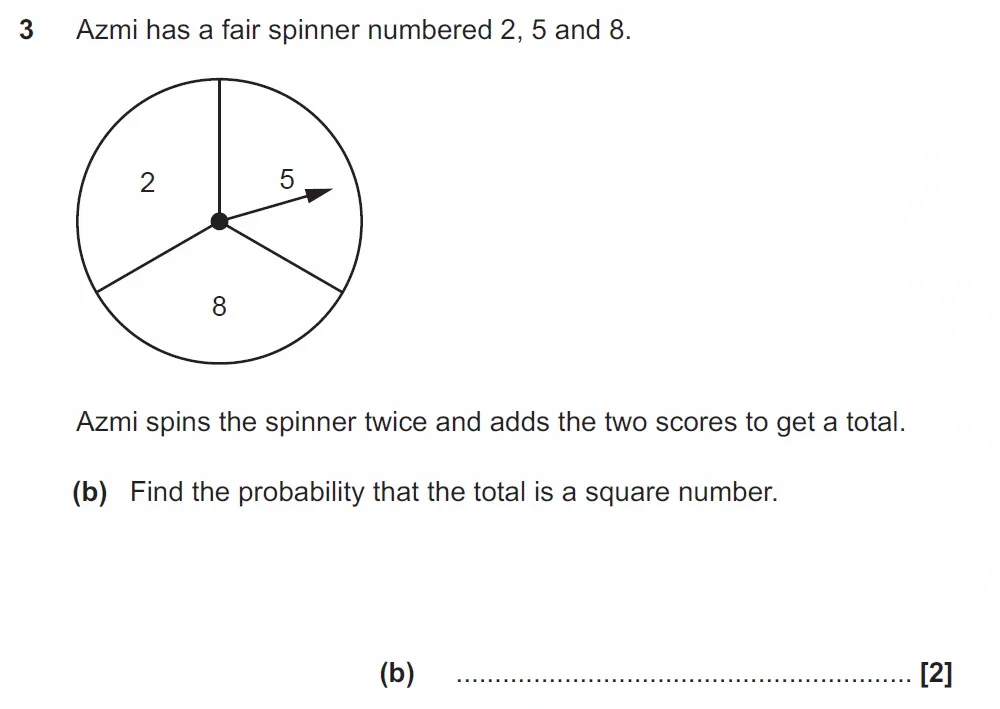 Question 03(b) - GCSE OCR Higher Maths Past Paper 5 (Non-Calculator) - November 2022