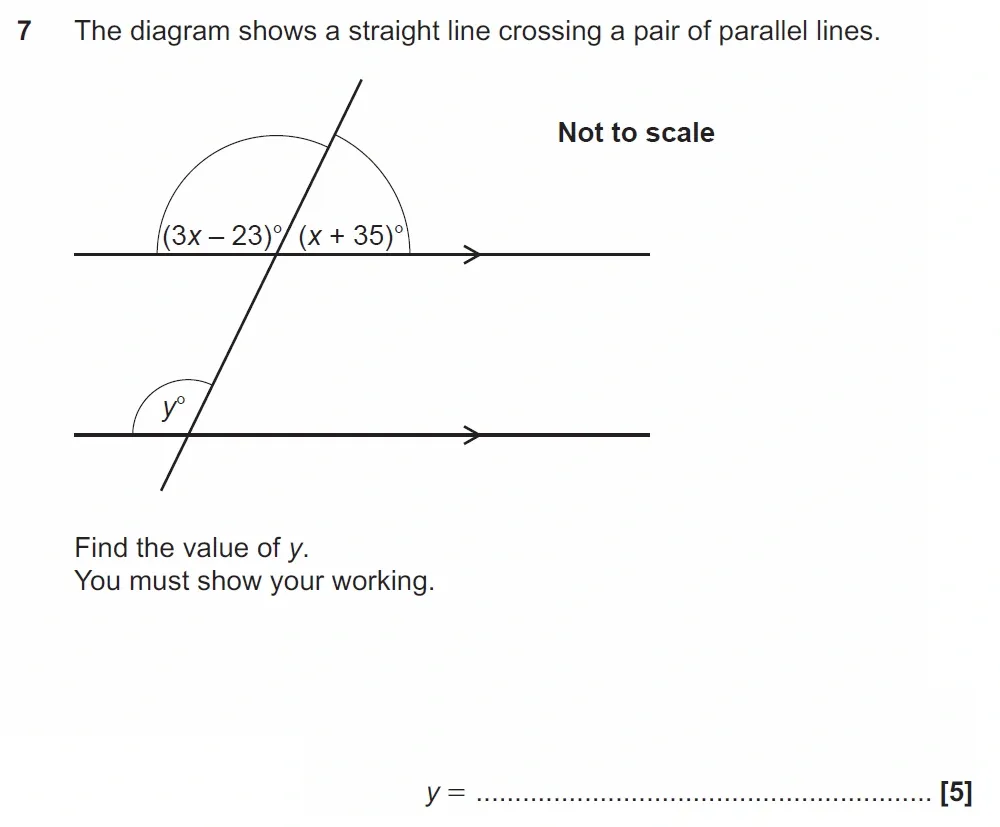 Question 07 - GCSE OCR Higher Maths Past Paper 5 (Non-Calculator) - November 2022
