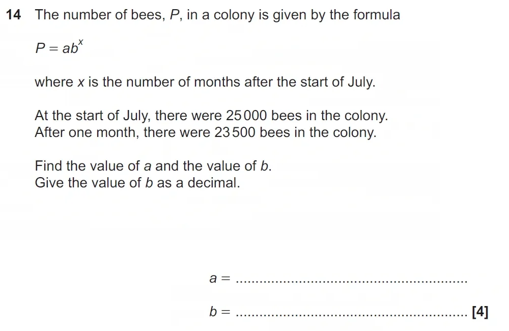 Question 14 - GCSE OCR Higher Maths Past Paper 5 (Non-Calculator) - November 2022