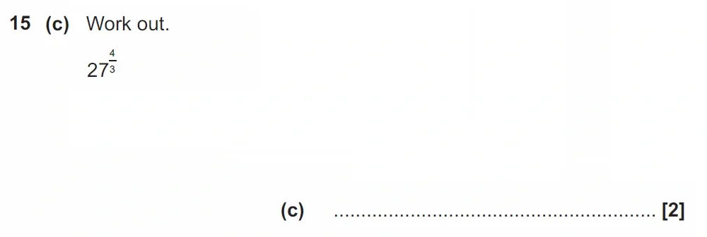 Question 15(c) - GCSE OCR Higher Maths Past Paper 5 (Non-Calculator) - November 2022
