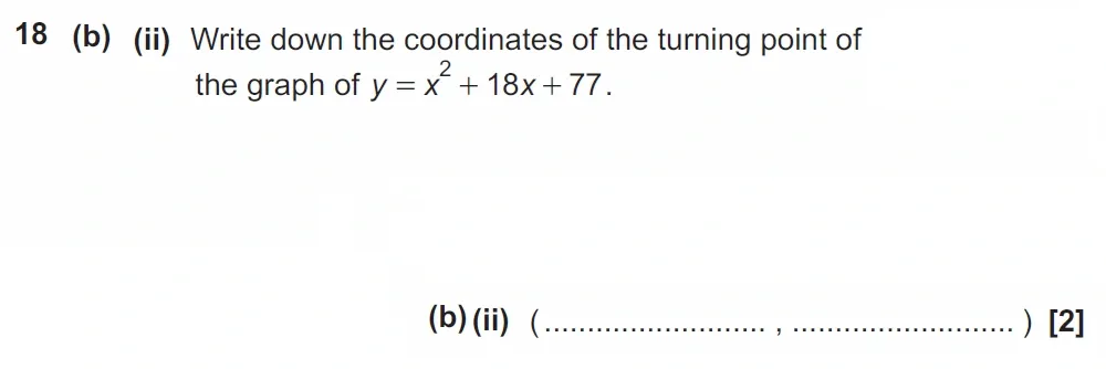 Question 18(b)(ii) - GCSE OCR Higher Maths Past Paper 5 (Non-Calculator) - November 2022