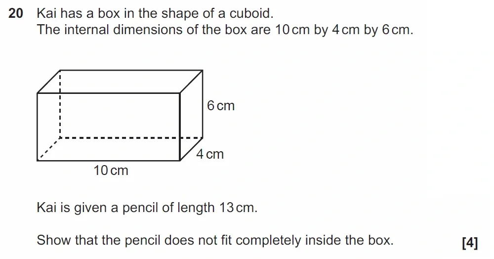 Question 20 - GCSE OCR Higher Maths Past Paper 5 (Non-Calculator) - November 2022