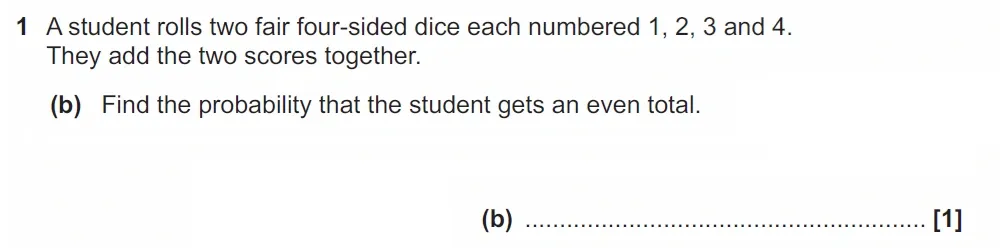 Question 01(b) - GCSE OCR Higher Maths Past Paper 6 (Calculator) - June 2022