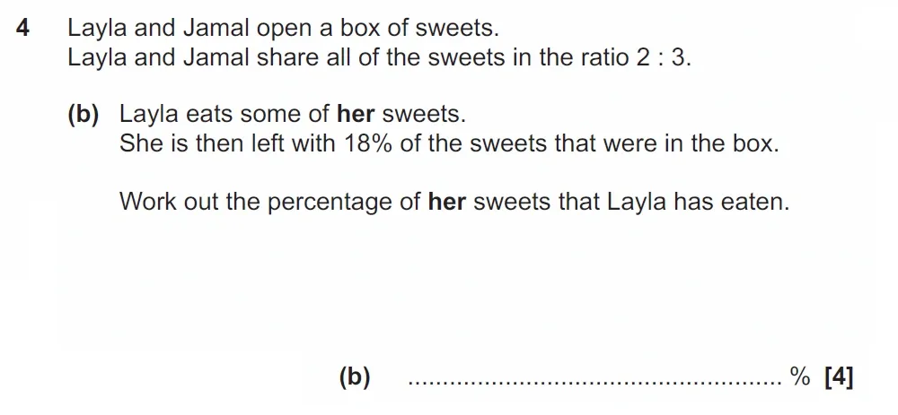 Question 04(b) - GCSE OCR Higher Maths Past Paper 5 (Non-Calculator) - November 2022