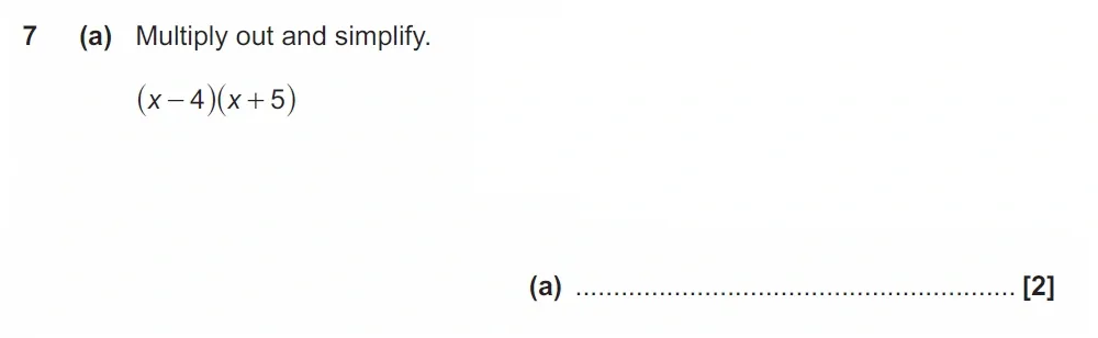 Question 07(a) - GCSE OCR Higher Maths Past Paper 6 (Calculator) - June 2022