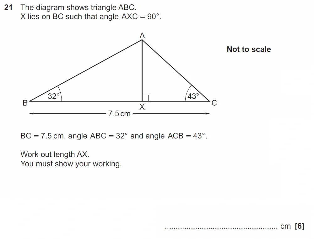 Question 21 - GCSE OCR Higher Maths Past Paper 6 (Calculator) - June 2022