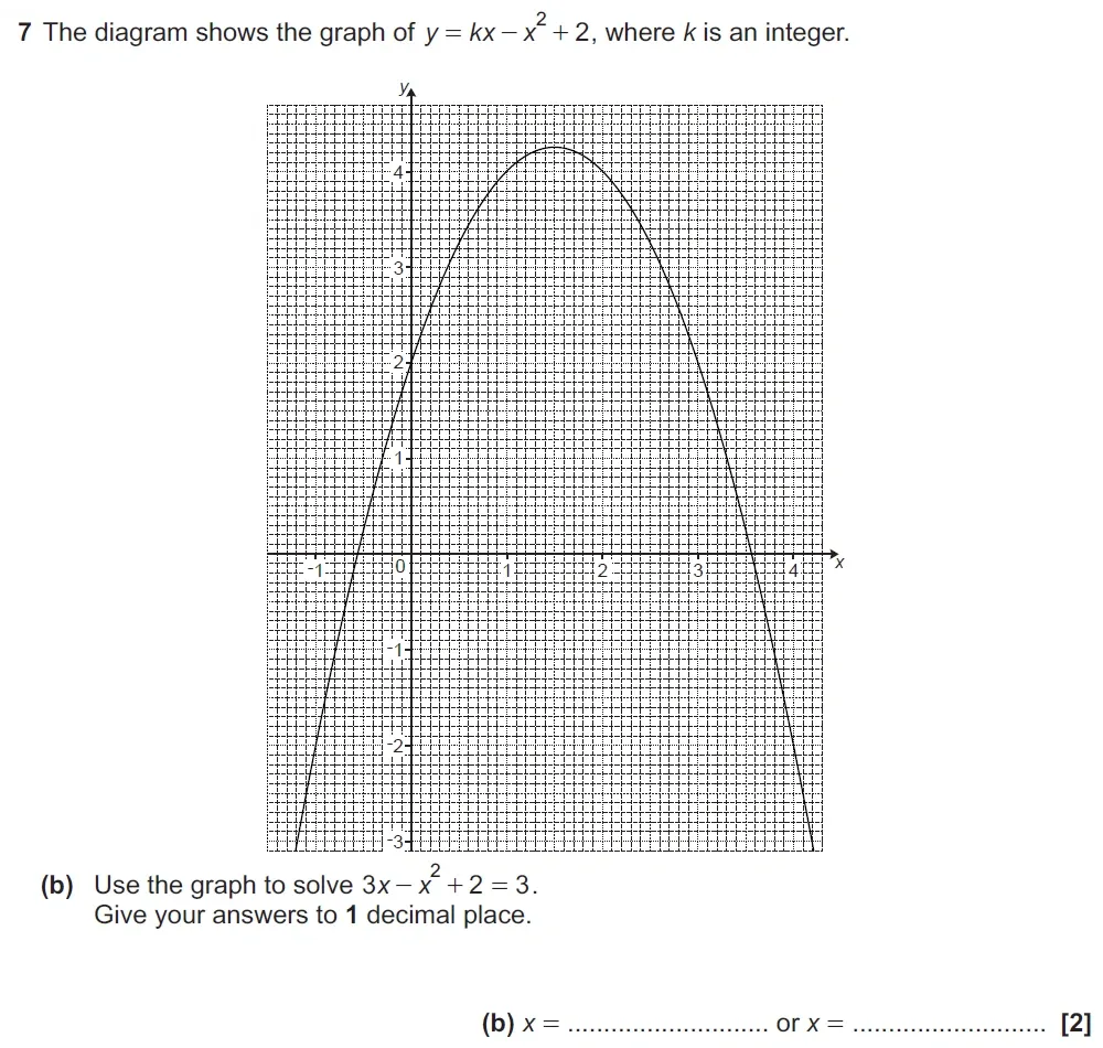 Question 07(b) - GCSE OCR Higher Maths Past Paper 6 (Calculator) - June 2023