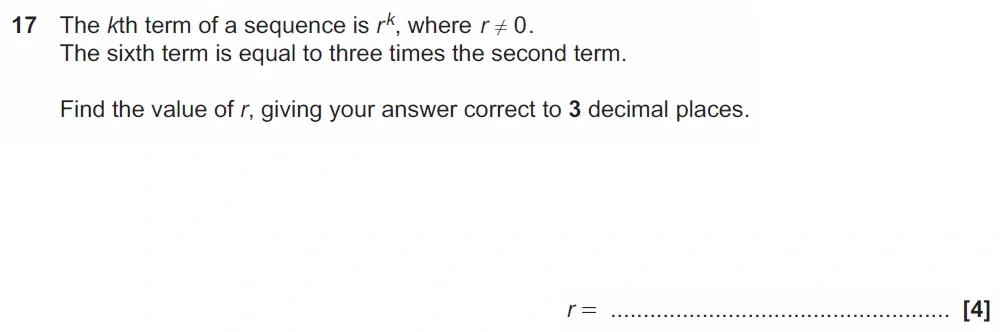 Question 17 - GCSE OCR Higher Maths Past Paper 6 (Calculator) - June 2023