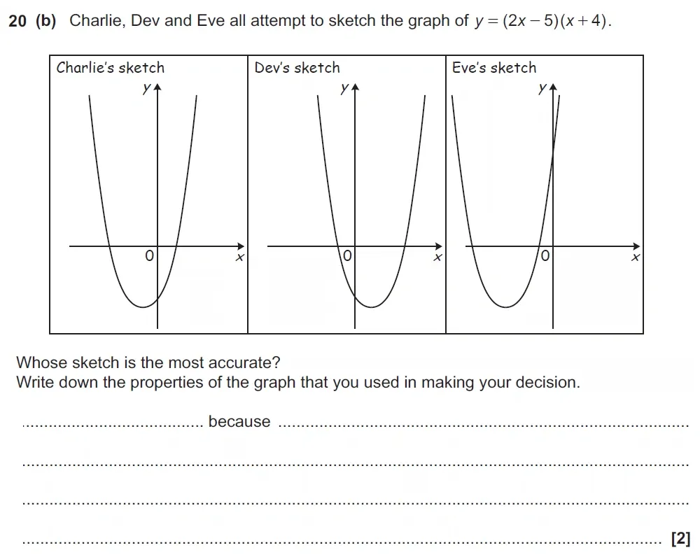Question 20(b) - GCSE OCR Higher Maths Past Paper 6 (Calculator) - June 2023