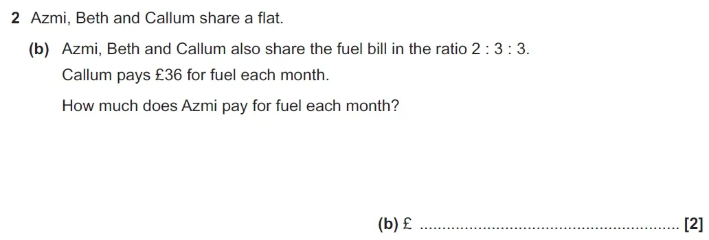 Question 02(b) - GCSE OCR Higher Maths Past Paper 6 (Calculator) - November 2021