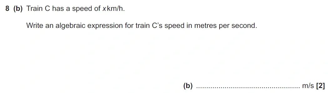 Question 08(b) - GCSE OCR Higher Maths Past Paper 6 (Calculator) - November 2021