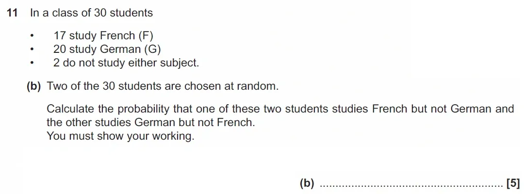 Question 11(b) - GCSE OCR Higher Maths Past Paper 6 (Calculator) - November 2021