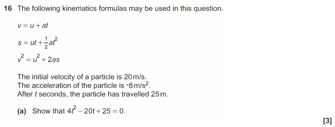 Question 16(a) - GCSE OCR Higher Maths Past Paper 6 (Calculator) - November 2021