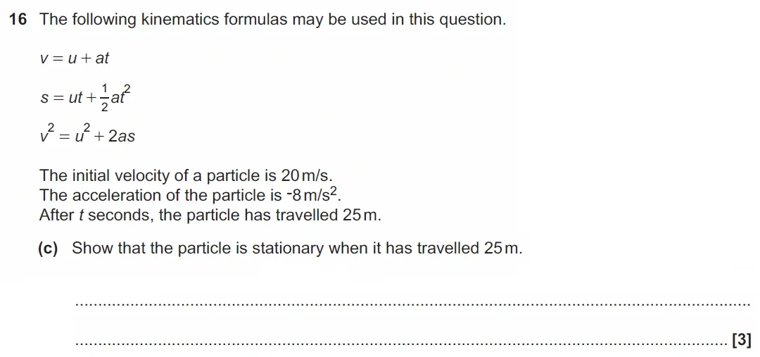 Question 16(c) - GCSE OCR Higher Maths Past Paper 6 (Calculator) - November 2021