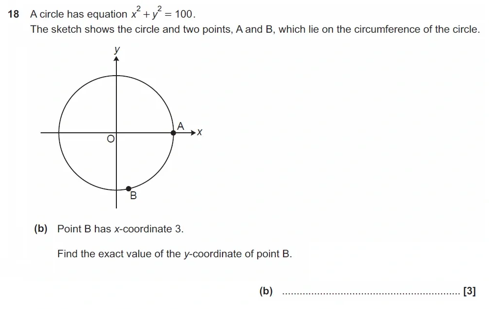 Question 18(b) - GCSE OCR Higher Maths Past Paper 6 (Calculator) - November 2022