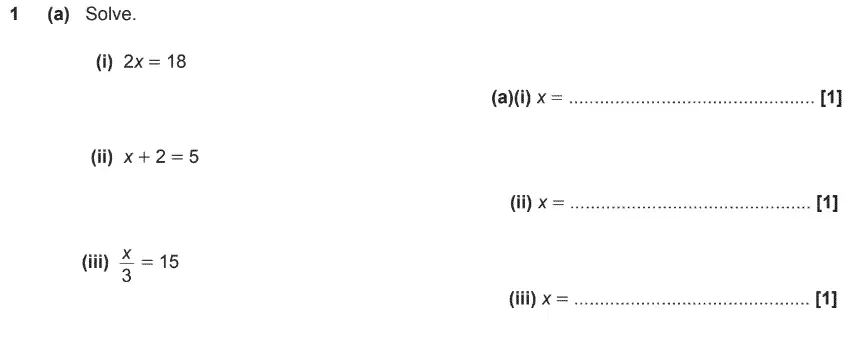 Question 1 - GCSE OCR Foundation Maths Sample Paper 3 (Calculator)