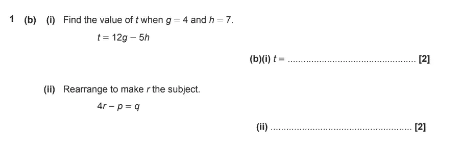 Question 2 - GCSE OCR Foundation Maths Sample Paper 3 (Calculator)
