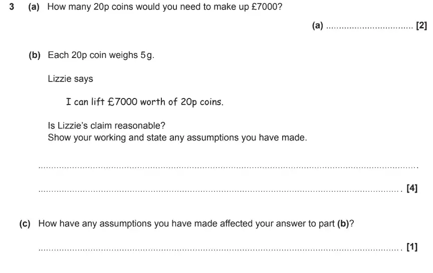 Question 4 - GCSE OCR Foundation Maths Sample Paper 3 (Calculator)