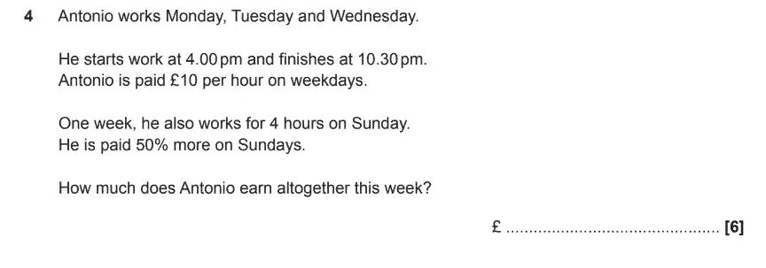 Question 5 - GCSE OCR Foundation Maths Sample Paper 3 (Calculator)