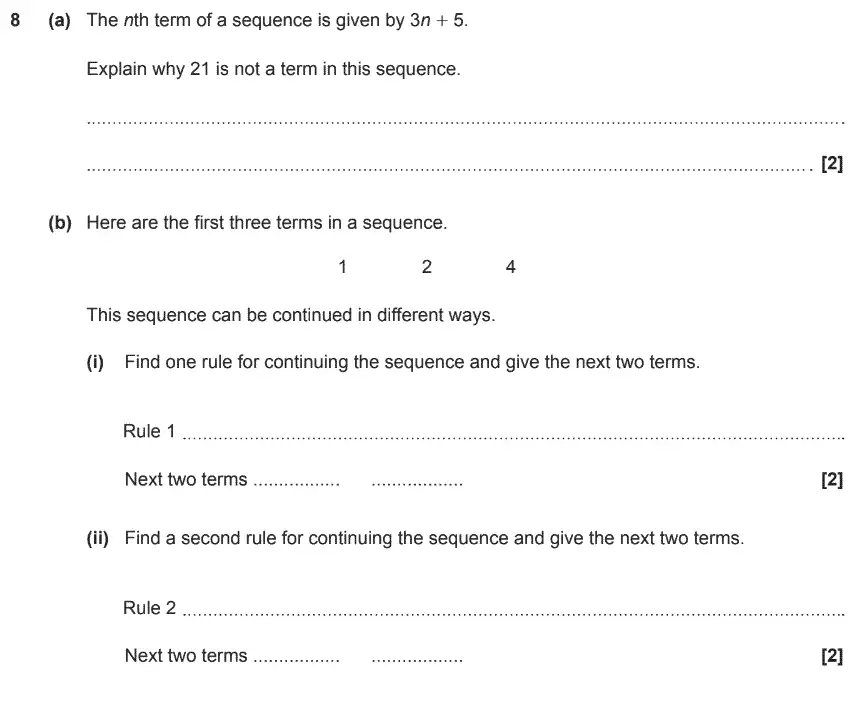 Question 9 - GCSE OCR Foundation Maths Sample Paper 3 (Calculator)