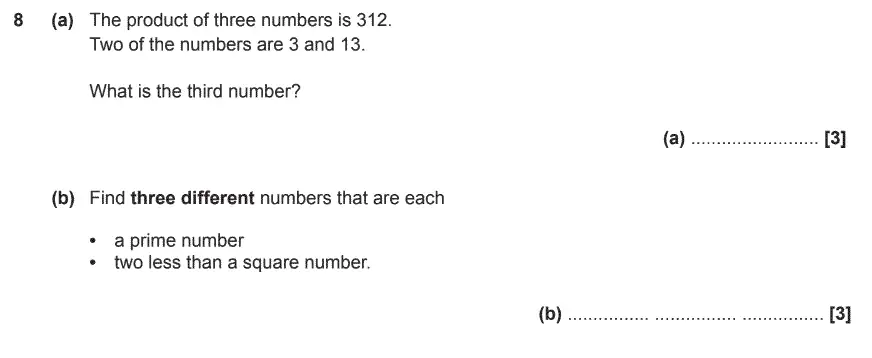 Question 8 - GCSE OCR Foundation Maths Sample Paper 2 (Non-Calculator)