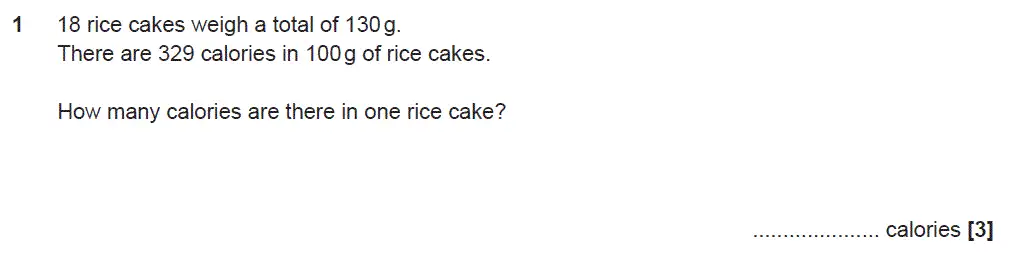 Question 1 - GCSE OCR Higher Maths Sample Paper 4 (Calculator)