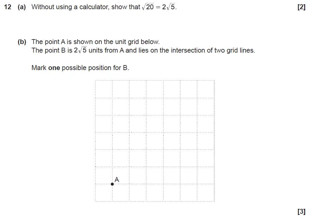 Question 12 - GCSE OCR Higher Maths Sample Paper 4 (Calculator)