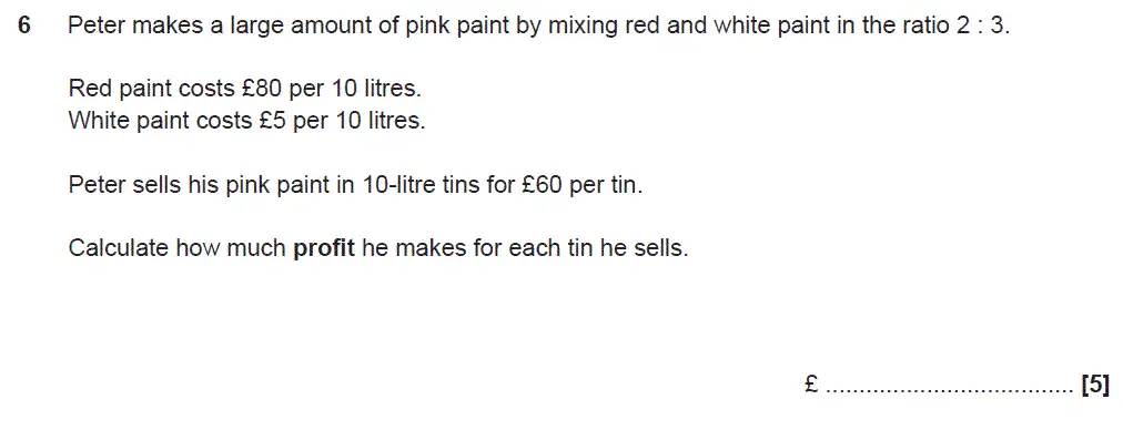 Question 6 - GCSE OCR Higher Maths Sample Paper 4 (Calculator)