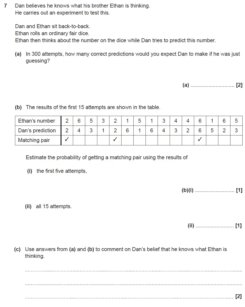 Question 7 - GCSE OCR Higher Maths Sample Paper 4 (Calculator)