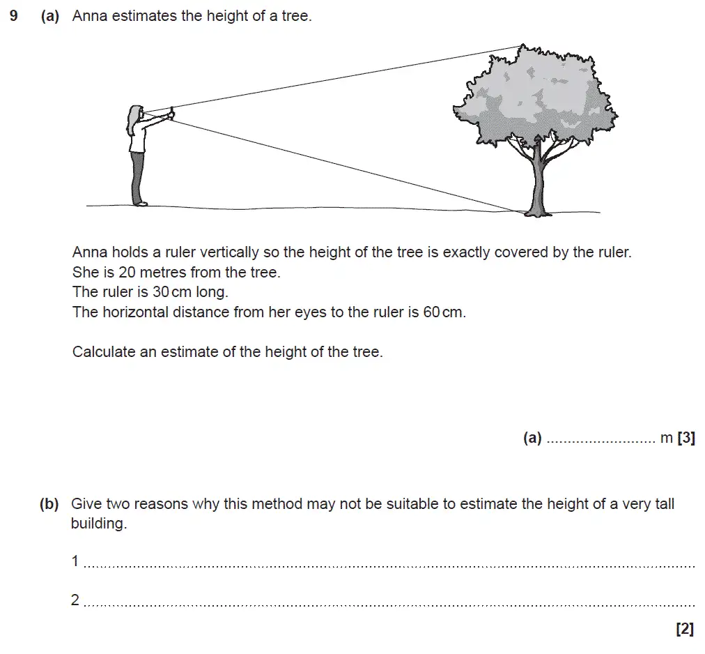 Question 9 - GCSE OCR Higher Maths Sample Paper 4 (Calculator)