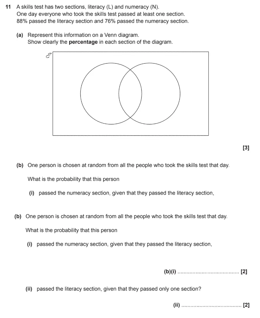 Question 11 - GCSE OCR Higher Maths Sample Paper 6 (Calculator)