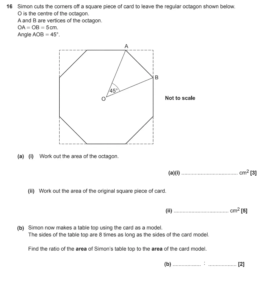 Question 16 - GCSE OCR Higher Maths Sample Paper 6 (Calculator)