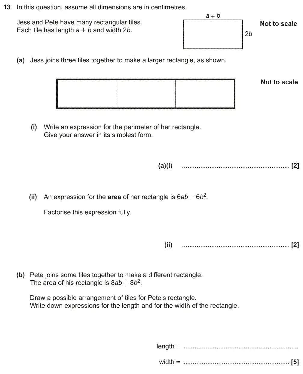 Question 13 - GCSE OCR Foundation Maths Past Paper 3 (Calculator) - June 2018