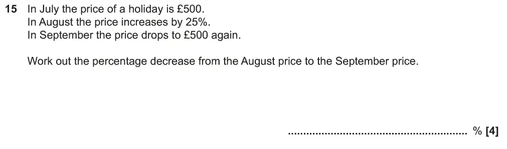 Question 15 - GCSE OCR Foundation Maths Past Paper 3 (Calculator) - June 2018