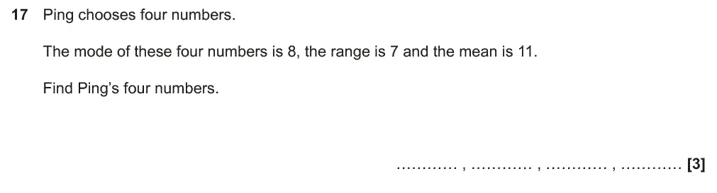 Question 17 - GCSE OCR Foundation Maths Past Paper 3 (Calculator) - June 2018