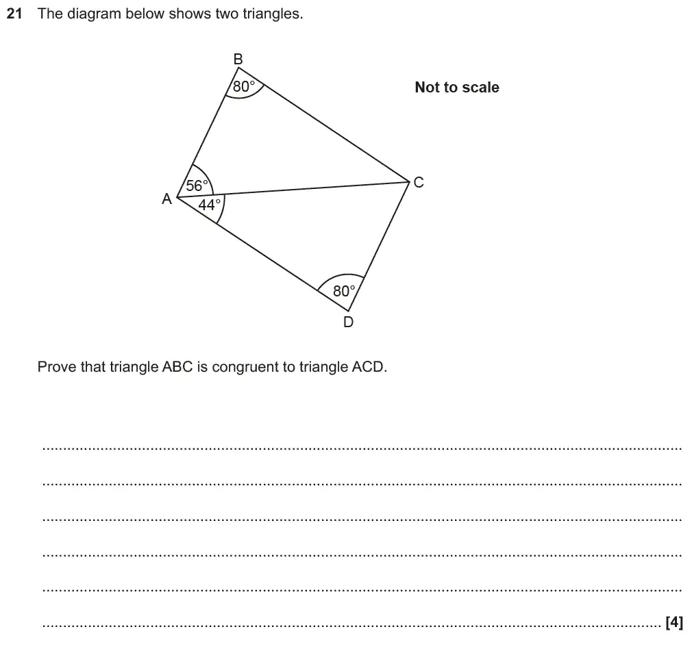 Question 21 - GCSE OCR Foundation Maths Past Paper 3 (Calculator) - June 2018