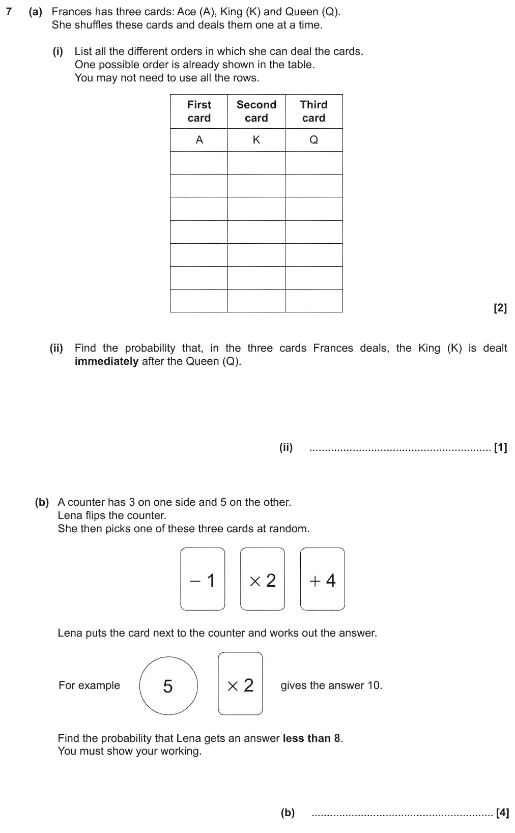 Question 7 - GCSE OCR Foundation Maths Past Paper 3 (Calculator) - June 2018