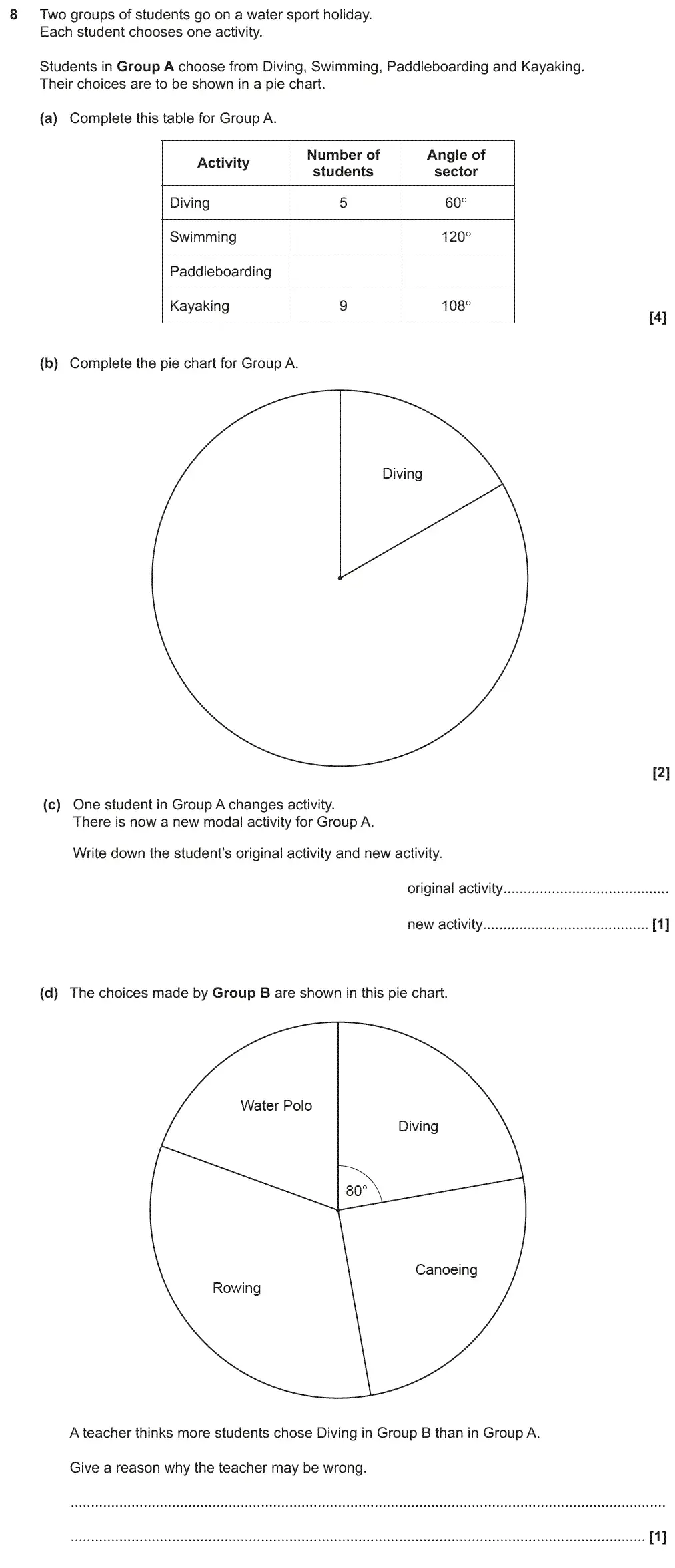 Question 8 - GCSE OCR Foundation Maths Past Paper 3 (Calculator) - June 2018